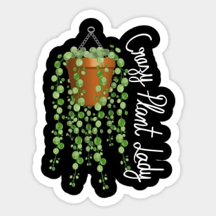Crazy Plant Lady - Strings Of Pearls Sticker